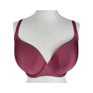Chantelle Norah Sweetheart T-Shirt Bra sz 32DDDD * Maroon Burgundy Red